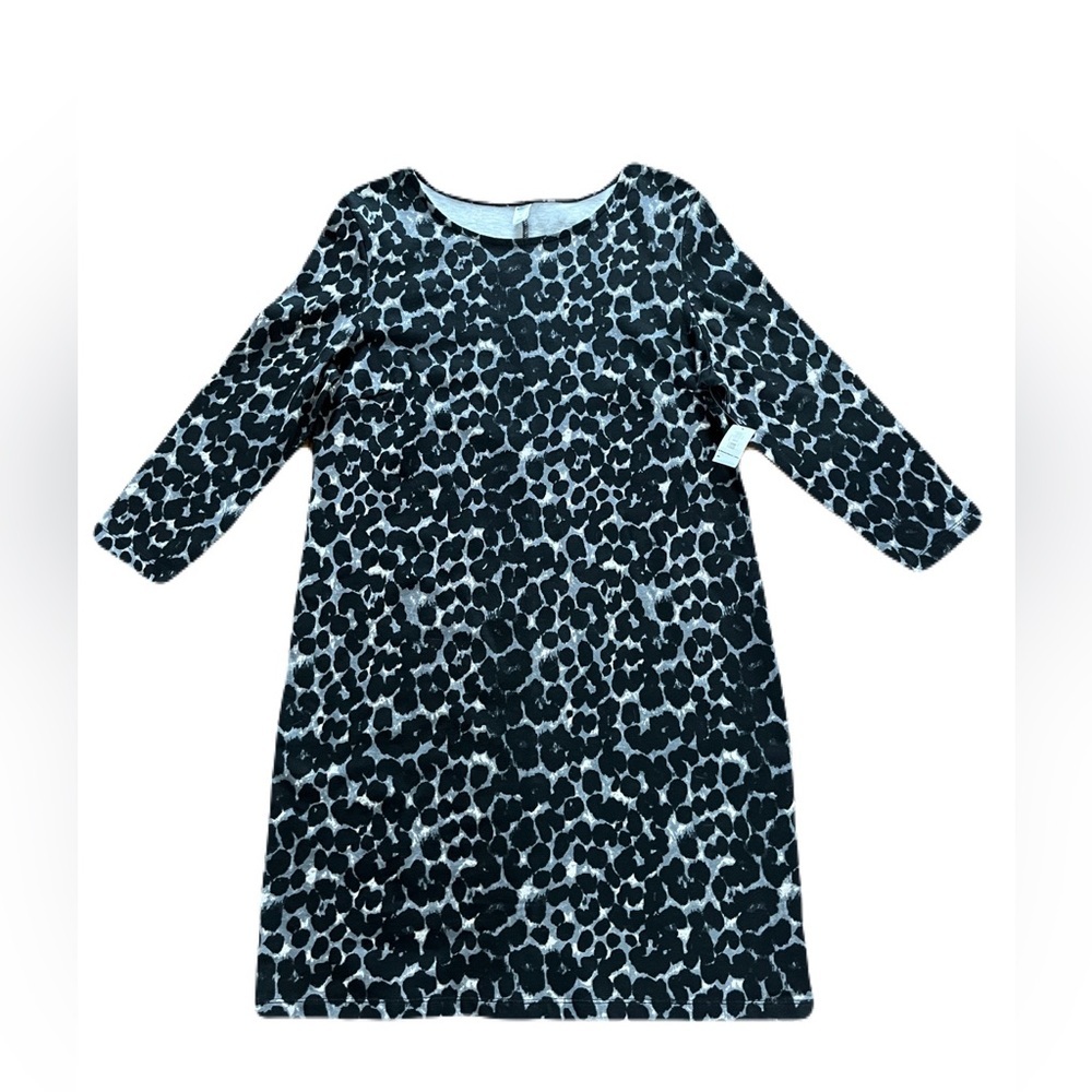 Old Navy women’s medium dress, leopard print, cotton, black grey